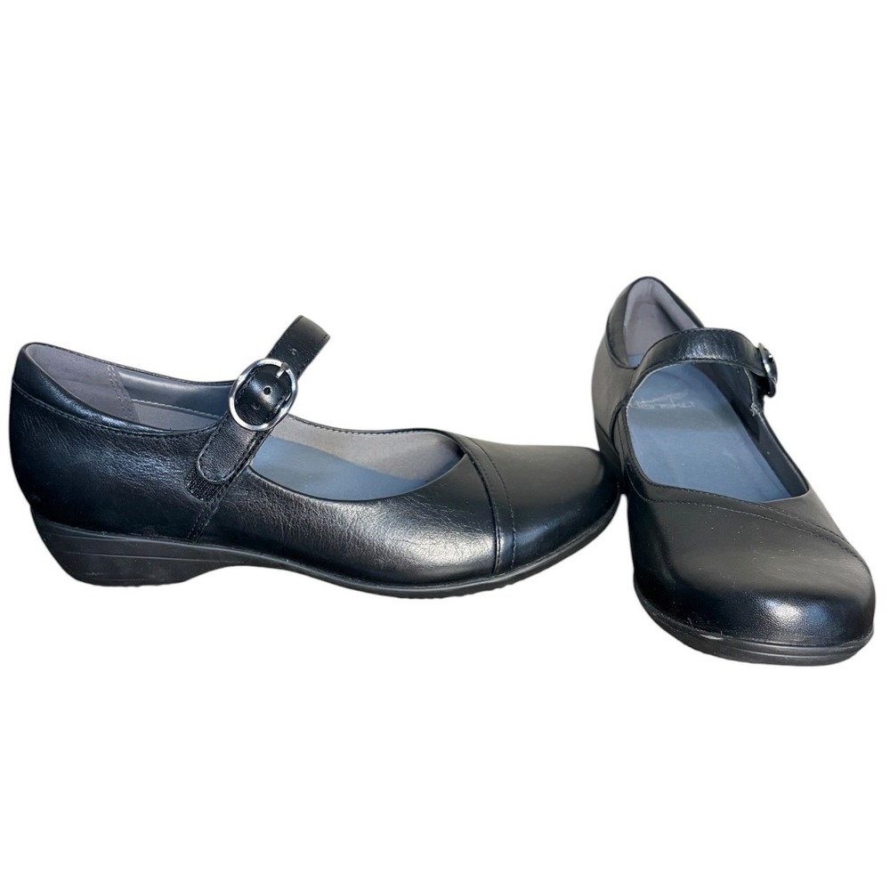 Dansko Black Mary Jane Pumps Leather Buckle Strap Women's Size 8.5-9